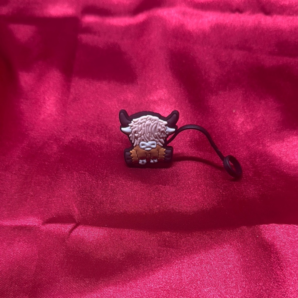 Highland Cow straw topper